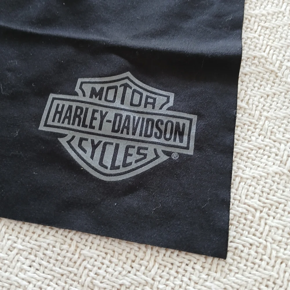 harley davidson ♡ sunglasses case & lens cloth biker americana moto faux leather
